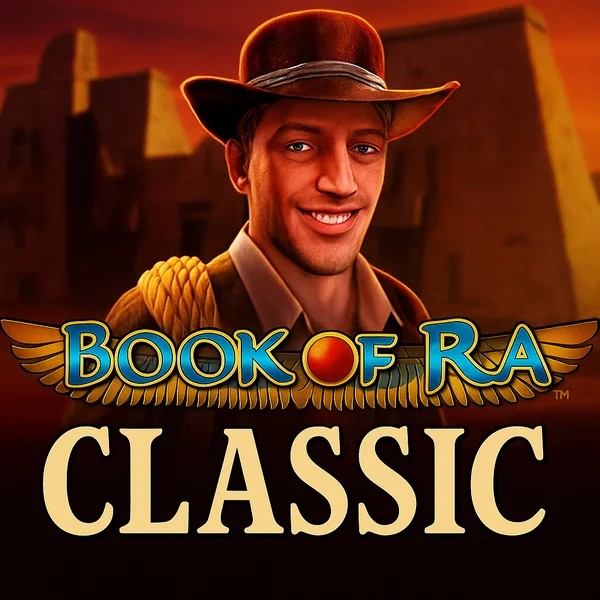 Book of Ra Classic slot logo by Novomatic at Ritzo Casino